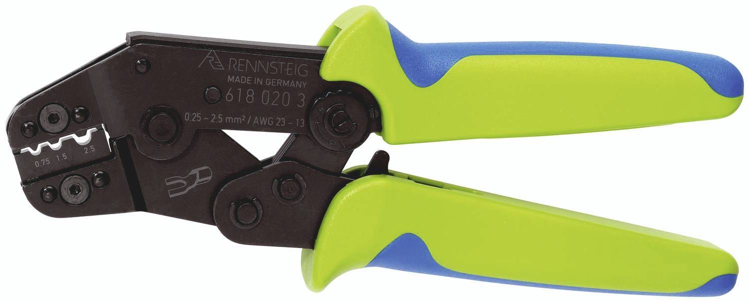 RENNSTEIG Crimpzange Unisolierte Kabelschuhe, Kabelverbinder 0.25 bis 2.5 mm² Rennsteig Werkzeuge PE