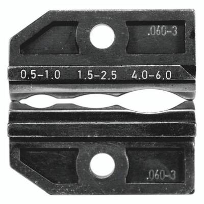 Metallisches Ablängwerkzeug mit Skalenmarkierungen 0,5-1,0, 1,5-2,5 und 4,0-6,0. Werkzeug ist aus dunklem Metall mit zentralen Löchern.