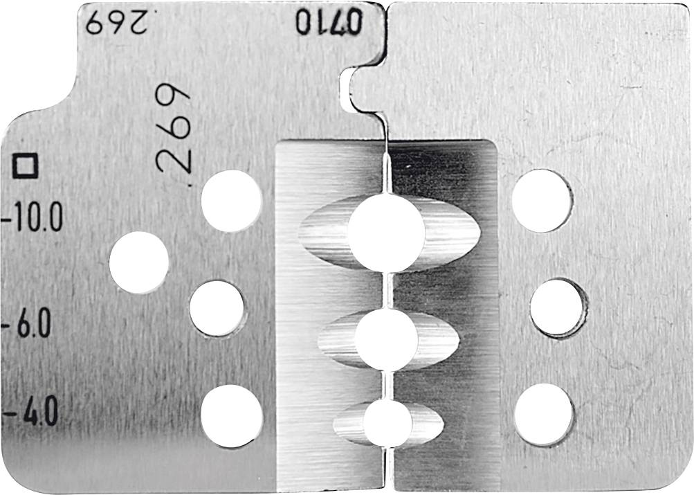 Metallplatte mit mehreren Löchern zur Messung von Strukturelementen oder Formen, nummeriert mit Markierungen bei -4.0 bis -10.0.