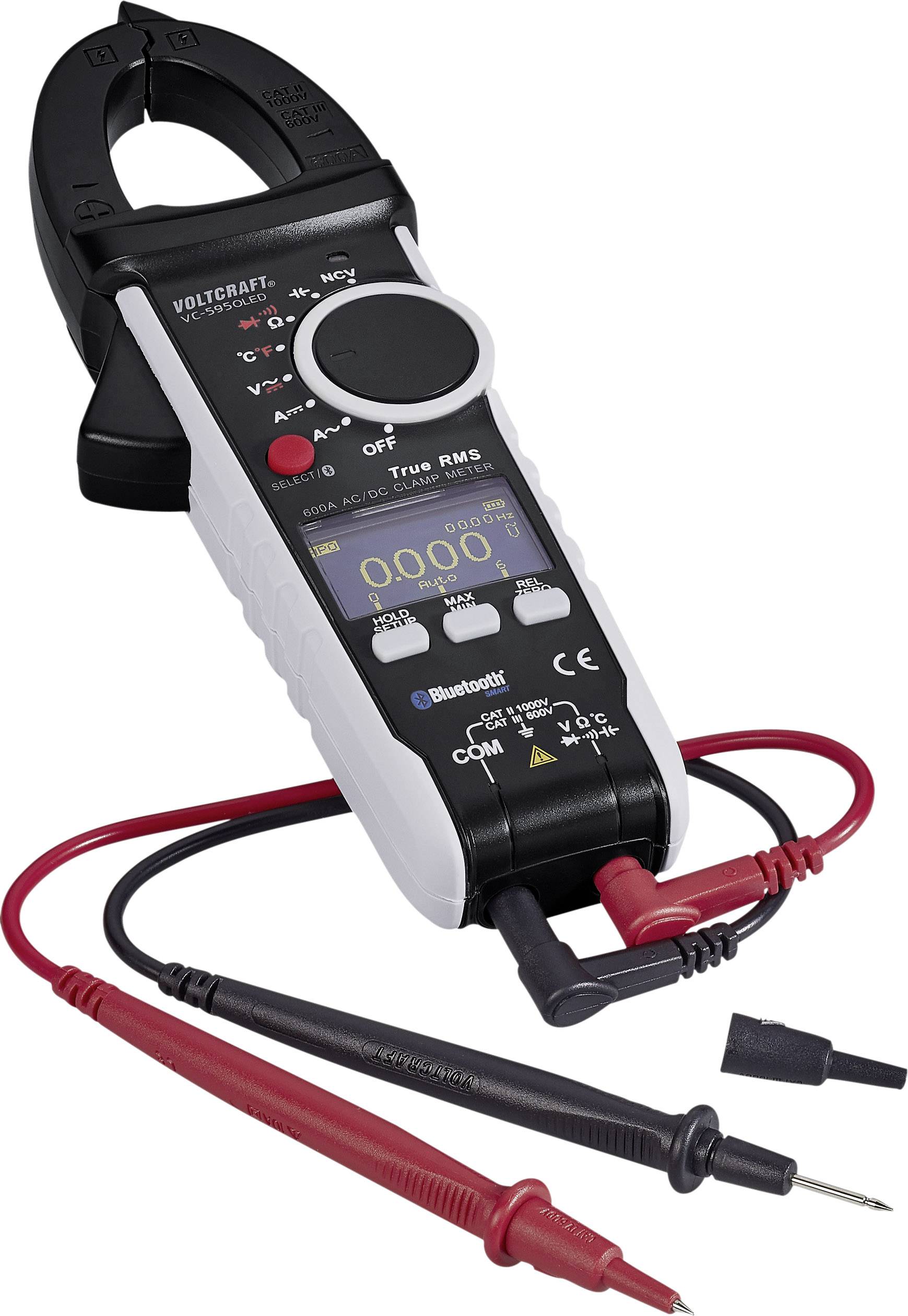 VOLTCRAFT VC-595OLED Stromzange digital OLED-Display CAT III 600 V, CAT II 1000 V Anzeige (Counts): 6000-4