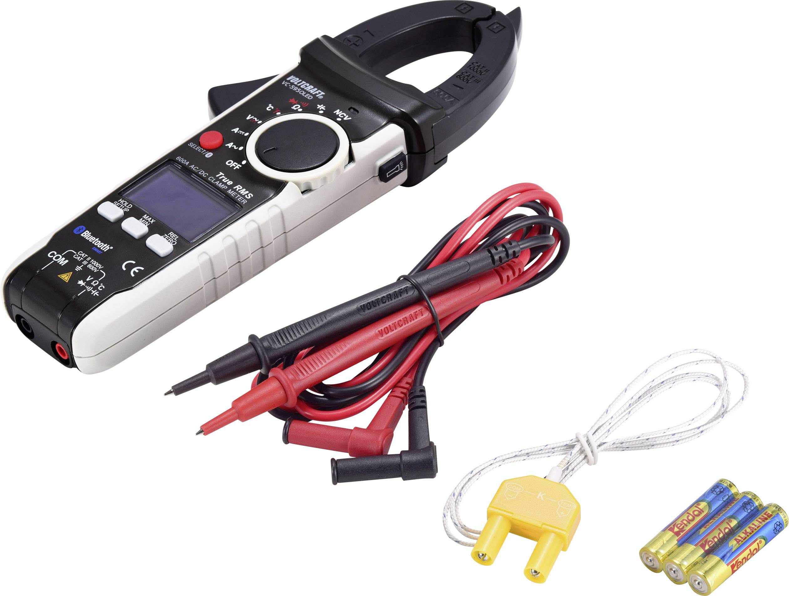 VOLTCRAFT VC-595OLED Stromzange digital OLED-Display CAT III 600 V, CAT II 1000 V Anzeige (Counts): 6000-7