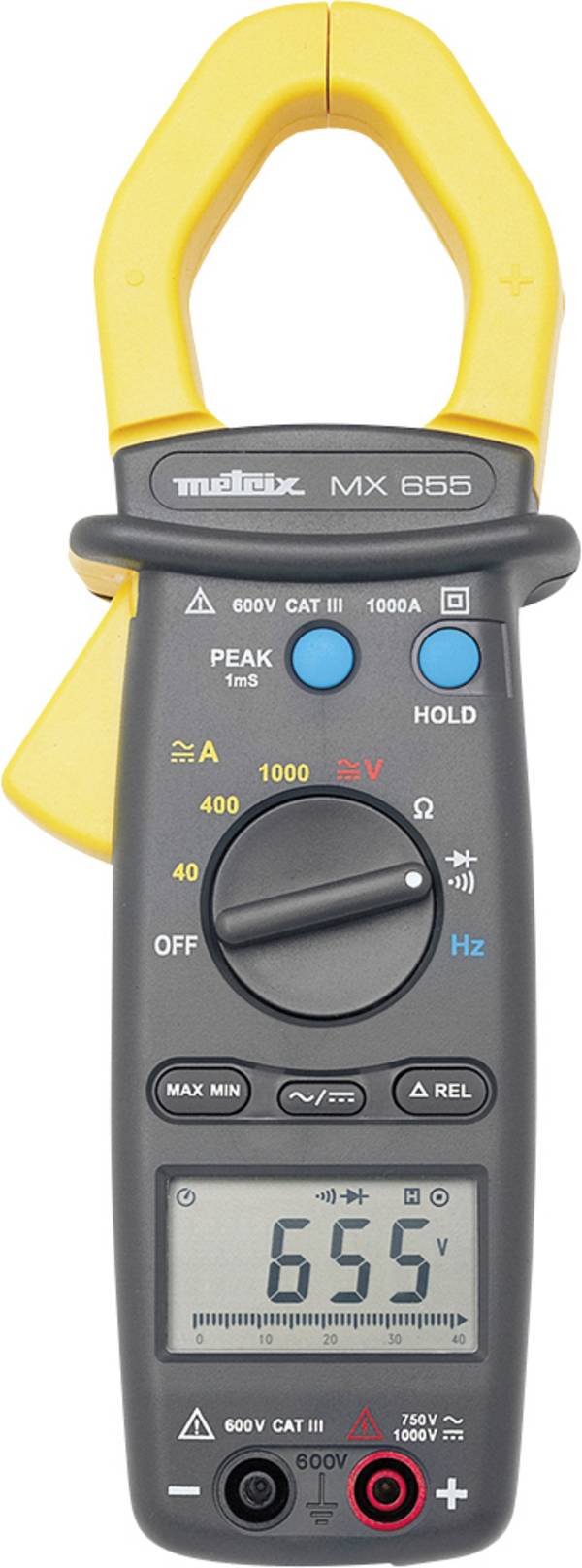 Metrix MX 655 Stromzange  digital  CAT III 600 V Anzeige (Counts): 4000