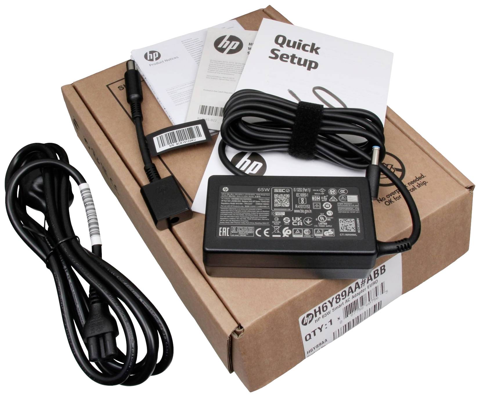 HP H6Y89AA Notebook-Netzteil 65 W 19.5 V/DC 3.3 A
