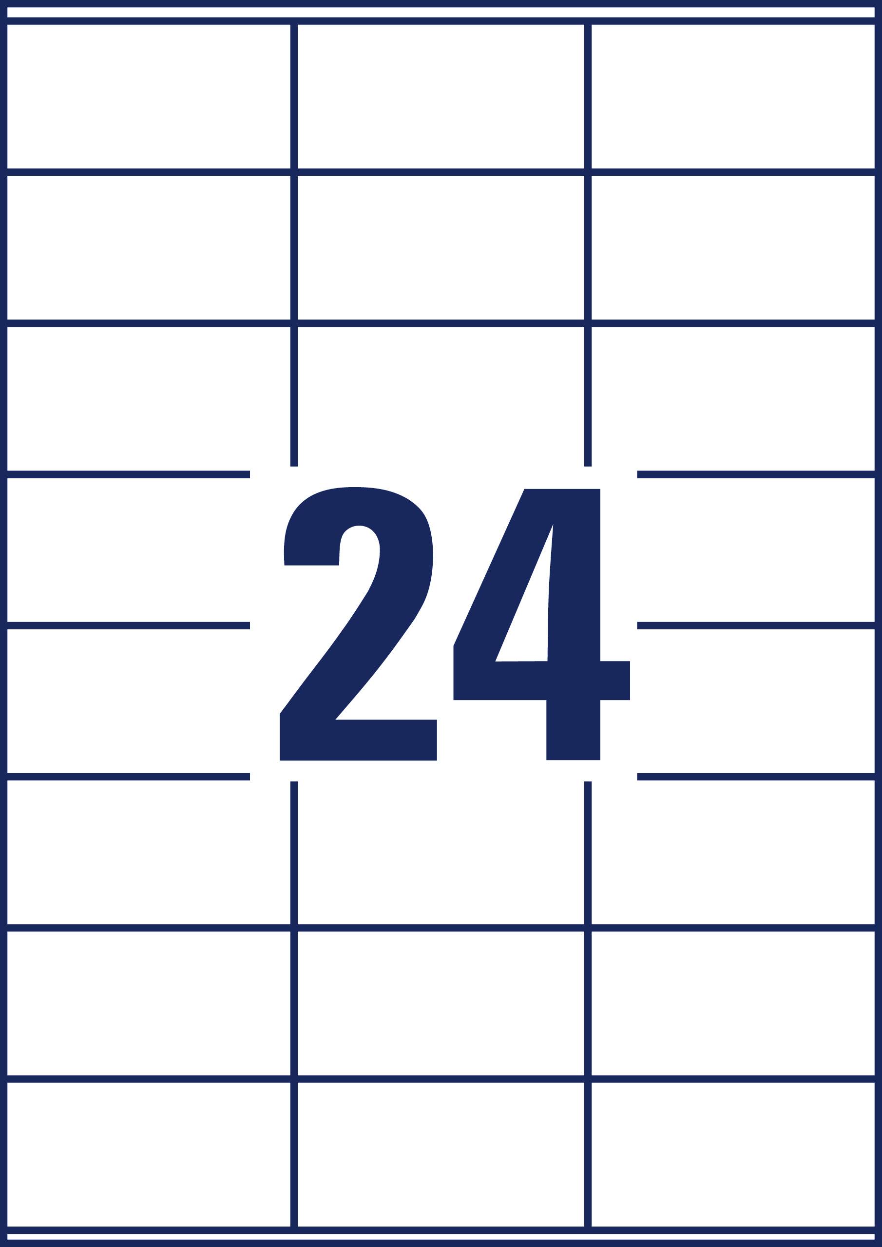 Eine Tabelle mit der großen Zahl '24' in der Mitte.
