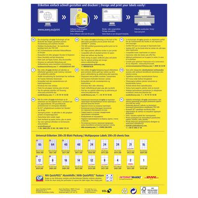 Avery-Zweckform 3658-200 Universal-Etiketten 64.6 x 33.8 mm Papier Weiß 4800 St. Permanent haftend Farblaserdrucker, Las-11