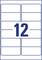 Zahl '12' in der Mitte eines Rechtecks, umgeben von kleineren rechteckigen Feldern, die ein symmetrisches Raster bilden.