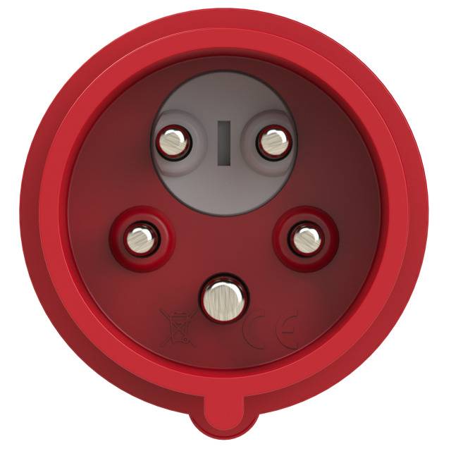 Roter dreipoliger Stecker, Typ CEE.