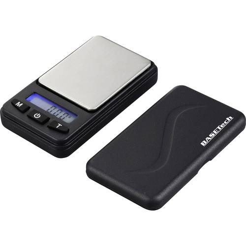 Basetech Taschenwaage Wägebereich (max.) 200 g Ablesbarkeit 0.01 g batteriebetrieben Silber