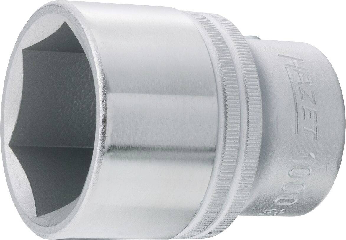 Eine sechskantige Steckschlüsseleinsatz, deutlich erkennbar aus Metall gefertigt, mit seitlichem Aufdruck 'HAZET 1000-21'.