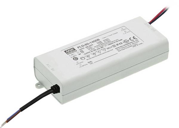 MEAN WELL PLD-60-1400B LED-Treiber Konstantstrom 60 W 1.4 A 25 - 43 V/DC nicht dimmbar 1 St.