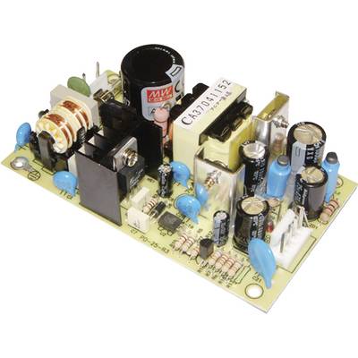 Eine Computerplatine mit unterschiedlichen elektrischen Bauteilen wie Kondensatoren, Widerständen und Anschlüssen, die dicht beieinander montiert sind.