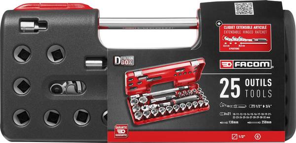 Facom  Steckschlüsselsatz metrisch 1/2" (12.5 mm) 25teilig SXL.DBOX3PB