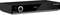 Ein schwarzer digitaler Satellitenreceiver der Marke TechniSat mit silbernem Drehknopf und digitalem Display vorne. Modell DX107.