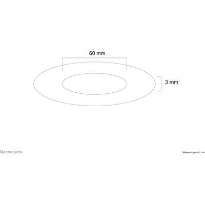 Ein Oval mit einem Innen- und Außenring; Außendurchmesser 60 mm, Dicke 3 mm.