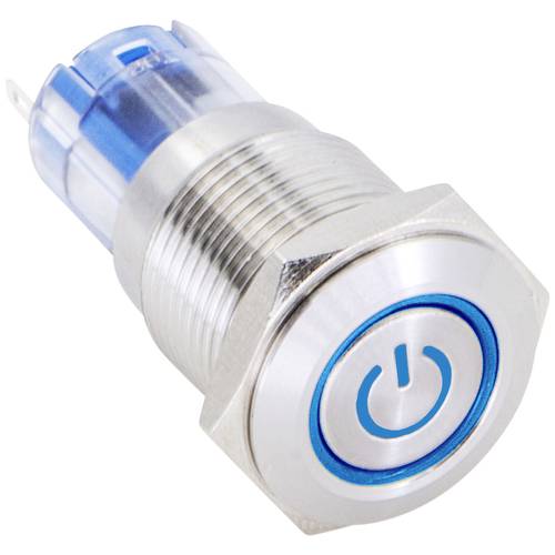 TRU COMPONENTS 1303022 LAS2GQF-11ET/B/12V/S/P Drucktaster 48 V/DC 2 A 1 x Ein/(Ein) tastend Blau IP65 1 St.