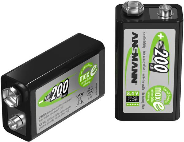 Ansmann maxE 6LR61 9 V Block-Akku NiMH 200 mAh 8.4 V 1 St.