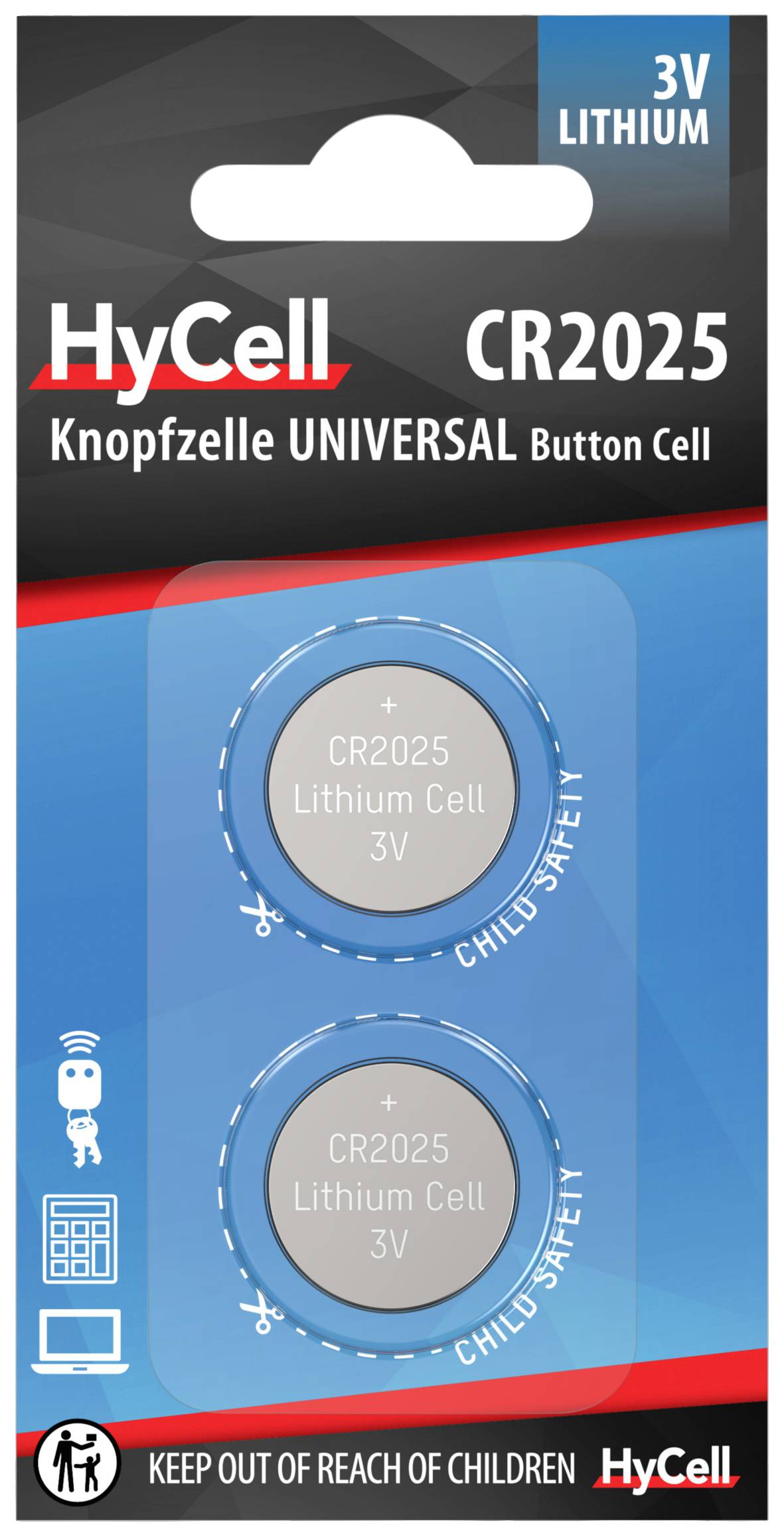 HYCELL Knopfzelle CR 2025 Lithium HyCell CR 2025 140 mAh 3 V 2 St.