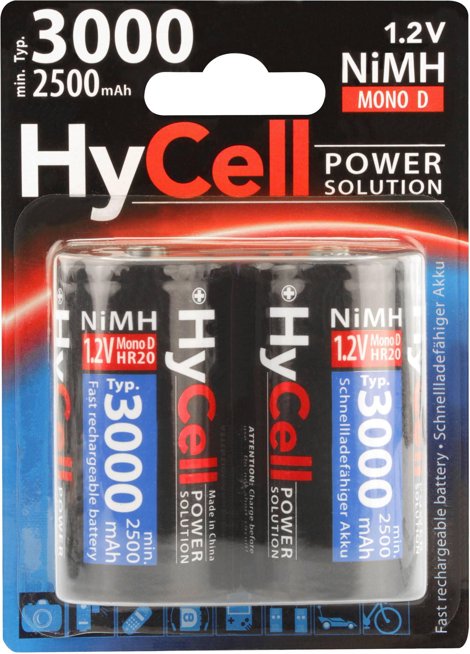 HYCELL 1x2 Hycell Akku NiMH Mono D 3000 mAh (5035312)