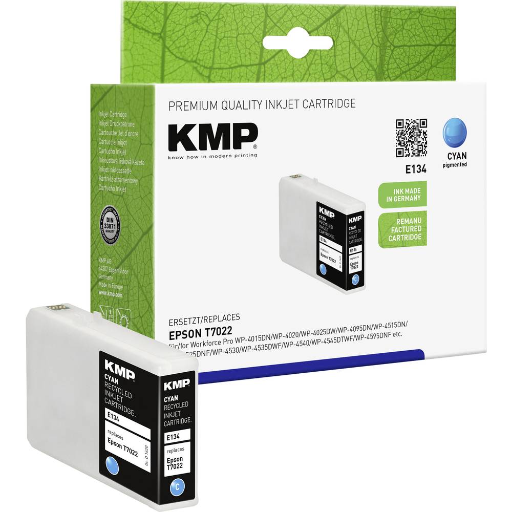 KMP Cartridge vervangt Epson T7022 Cyaan