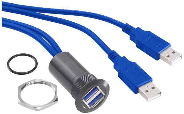 TRU COMPONENTS USB-13-BK USB-Einbaubuchse 3.0 Buchse, Einbau Inhalt: 1 St.