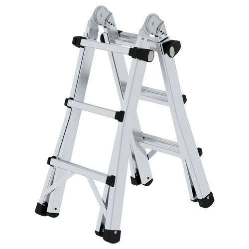 MUNK Günzburger Steigtechnik 32013 Aluminium Teleskopleiter Arbeitshöhe (max.): 4.2 m Silber 12.1 kg