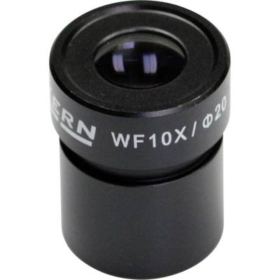 Mikroskop-Okular schwarz mit Beschriftung 'WF10X/Φ20', zeigt die Vergrößerung und das Sichtfeld des Objektivs für Laboranwendungen.