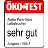 'ÖKO-TEST Siegel für Stadler Form Oskar Luftbefeuchter, Bewertung: sehr gut, Ausgabe 11/2018.'