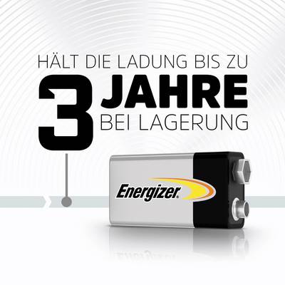 'Werbung für eine Energizer-Batterie mit der Aufschrift: Hält die Ladung bis zu 3 Jahre bei Lagerung.'