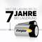 'Zwei Energizer-Batterien nebeneinander. Text: Hält die Ladung bis zu 7 Jahre bei Lagerung.'