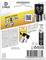 'Verpackung von 2 D-Batterien von Energizer'. Zeigt Cartoon-Batteriemaskottchen mit QR-Code. Enthält Warnhinweise und Recycling-Symbole.