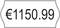 Preisschild mit 'EUR1150,99' in schwarz auf weißem Hintergrund.