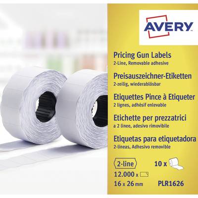 Avery-Zweckform Preis-Etiketten PLR1626 Wiederablösbar Etiketten-Breite: 26 mm Etiketten-Höhe: 16 mm Weiß 12000 St.