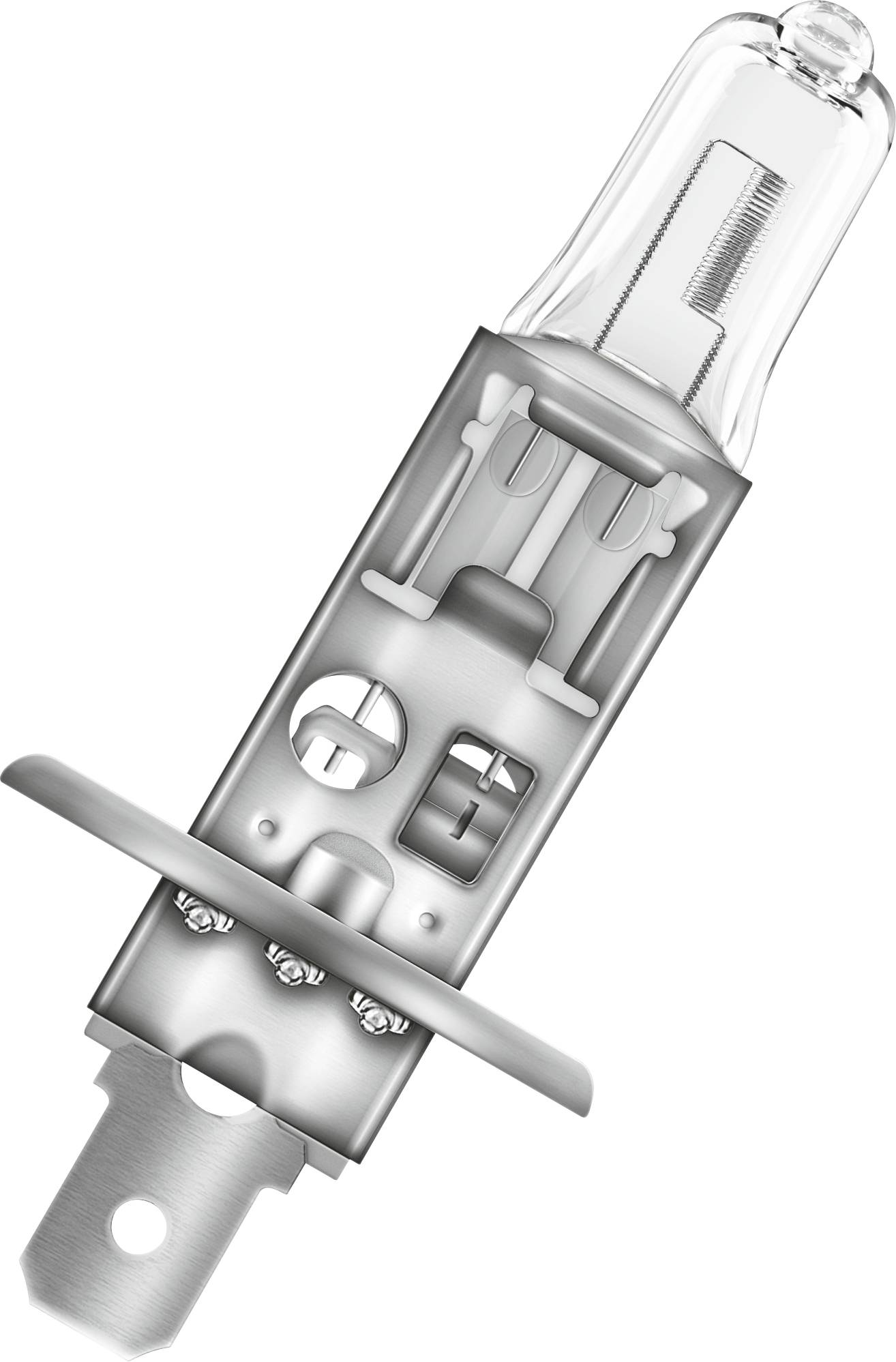 Eine H7-Halogenlampe in silberner Fassung, typisches Autolichtbauteil, geeignet für Scheinwerferanwendungen.
