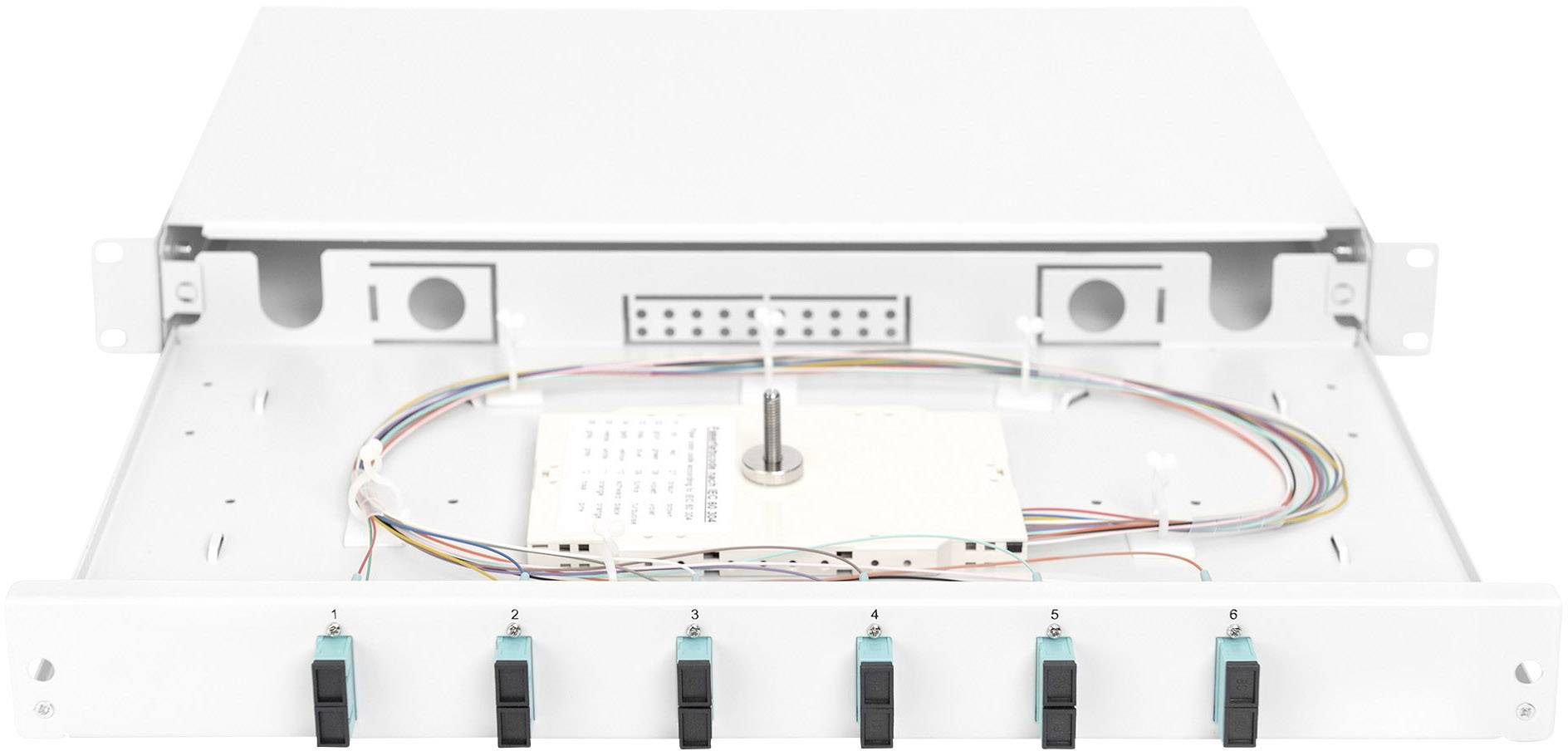 Ein offenes Gehäuse mit elektronischen Komponenten, darunter Kabel und Schalter, zeigt die innere Struktur und Verdrahtung.
