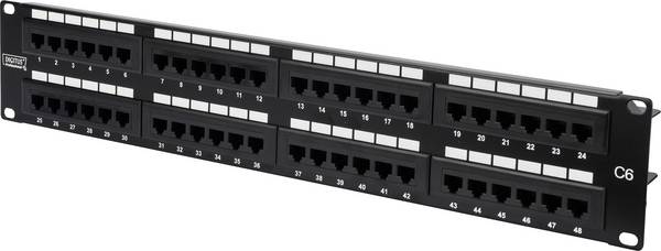 Digitus DN-91648U 48 Port Netzwerk-Patchpanel 483 mm (19") CAT 6 2 HE Mehrfarbig Unbestückt