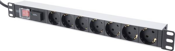 Digitus DN-95407 19 Zoll Netzwerkschrank-Steckdosenleiste 1 HE Schutzkontaktsteckdose Schwarz
