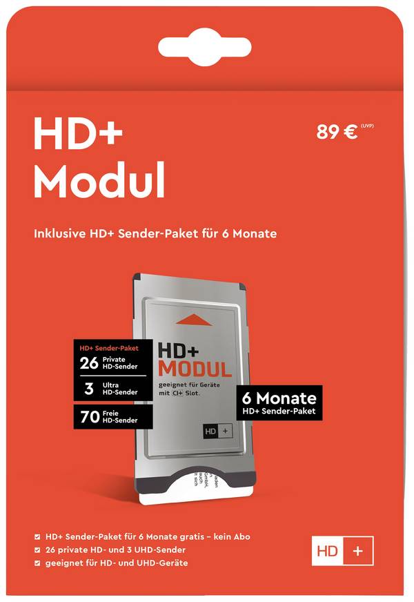 HD Plus CI+ Modul  SAT inkl. 6 Monate kostenlosen HD+ Empfang