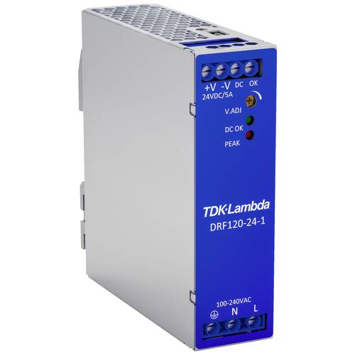 Thumbnail - TDK-Lambda DRF120-24-1 Hutschienen-Netzteil (DIN-Rail) 24 V/DC 120 W Anzahl Ausgänge:1 x Inhalt 1 St.