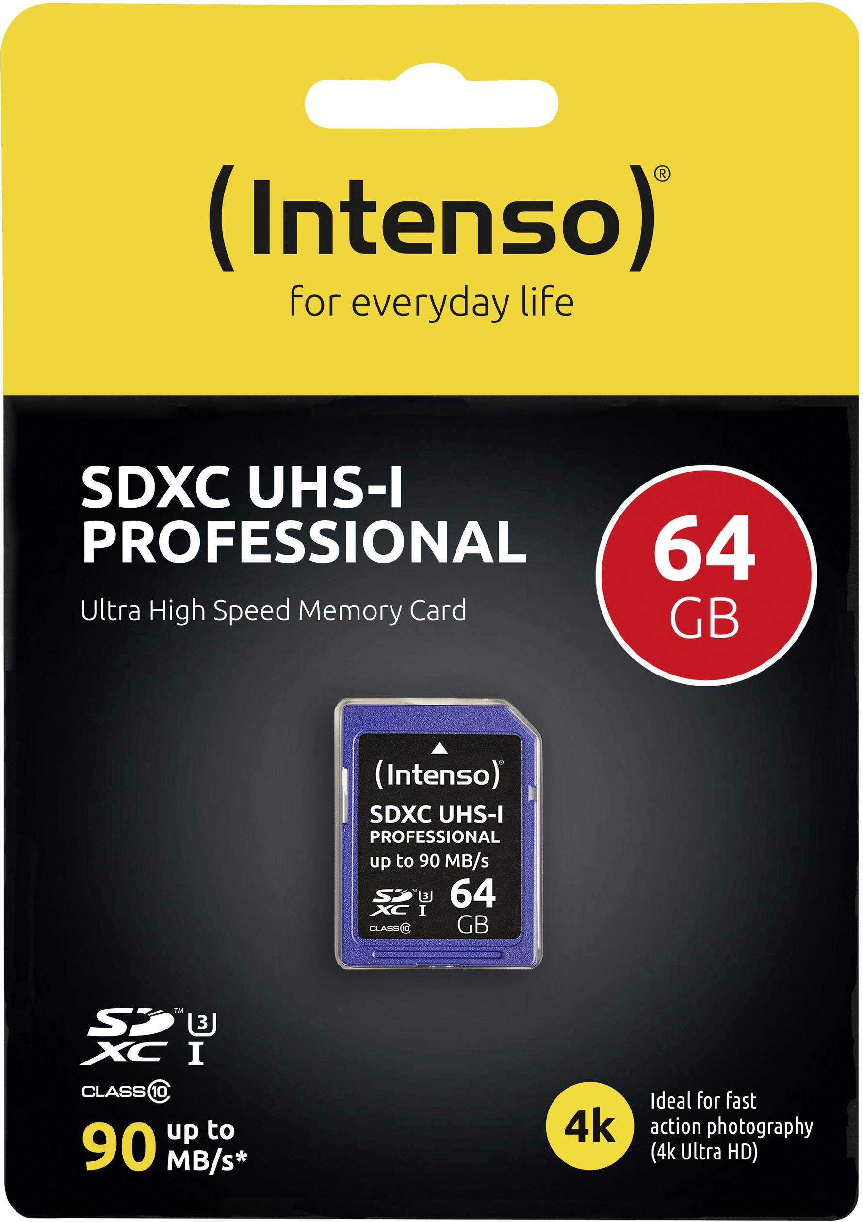 Intenso Professional SDXC-Karte 64 GB Class 10, UHS-I-1