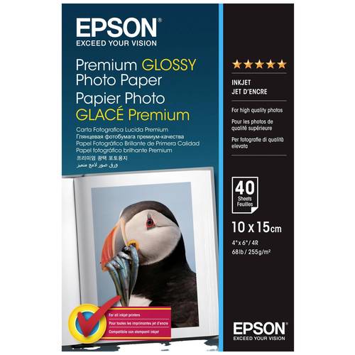 Thumbnail - Epson Premium Glossy Photo Paper C13S042153 Fotopapier 10 x 15 cm 255 g/m² 40 Blatt Hochglänzend