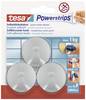 tesa POWERSTRIPS® Klebehaken Small Rund Chrom (matt) Inhalt: 3 St.