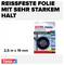 'Reißfeste Folie mit sehr starkem Halt' steht oben. Abgebildet ist eine Packung tesa extra Power Extreme Repair Klebeband, 2,5 m x 19 mm.