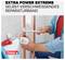 Ein Rohr wird mit selbstverschweißendem Reparaturband umwickelt. Oben steht 'Extra Power Extreme Selbst-Verschweißendes Reparaturband'.