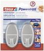tesa POWERSTRIPS® Klebehaken Large Oval Chrom (matt) Inhalt: 2 St.