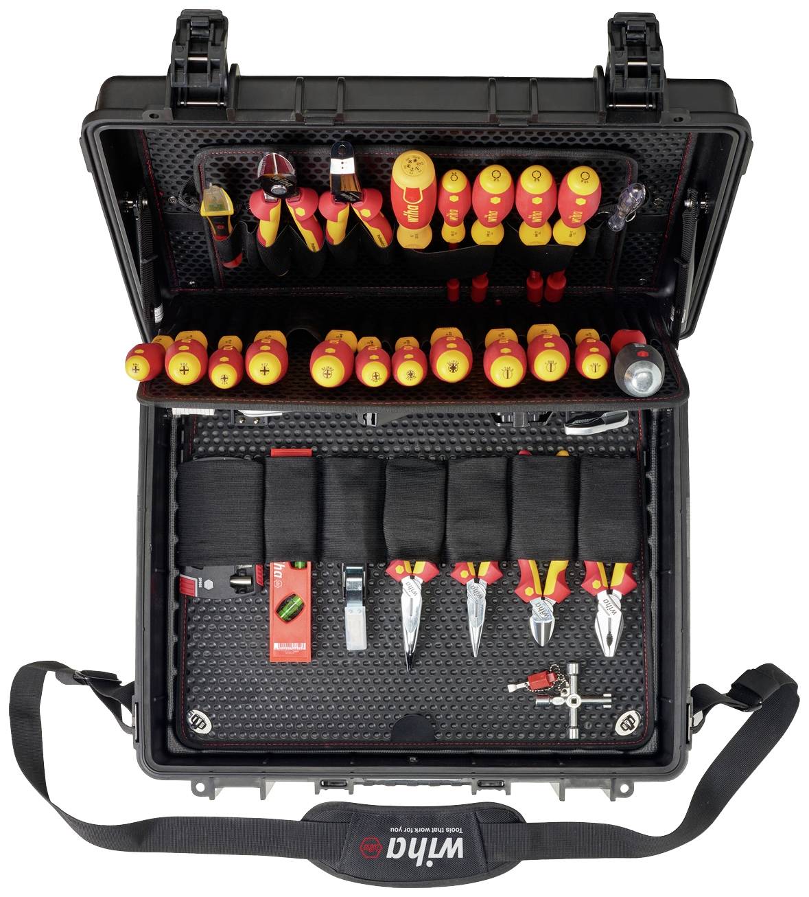 Wiha 40523 Elektriker, Hantverkare, Lärling, Professionell, VDE Verktygsväska med utrustning 81 delar (L x B x H) 510 x 420 x 220 mm