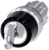 Siemens 3SU10504BL110AA0 3SU1050-4BL11-0AA0 Schlüsselschalter Frontring Metall, Hochglanz Schlüssel Schwarz 2 x 45 ° Schlüsselentriegelung 1 St.