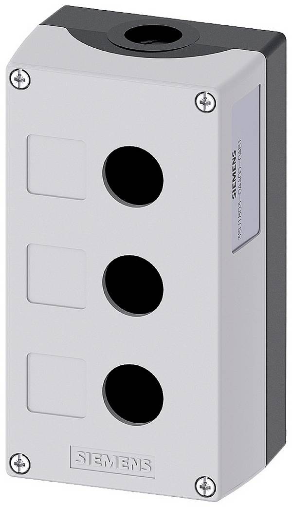 Siemens 3SU1803-0AA00-0AB1 3SU18030AA000AB1 Leergehäuse 3 Einbaustellen (L x B x H) 154 x 85 x 64 mm unbeschriftet Grau 1 St.