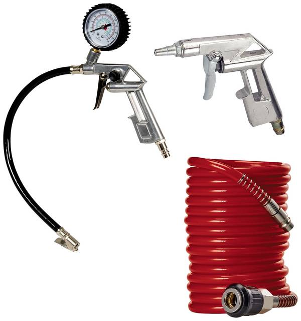 Einhell Einhell 41.327.41, Schwarz, Metallisch, Rot, 4 m, 900 g Druckluft-Werkzeugset