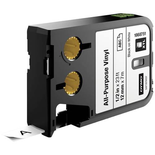 Schriftband Allzweck-Vinyl DYMO 1868751 XTL Bandfarbe: Weiß Schriftfarbe:Schwarz 12 mm 7 m