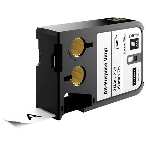 Schriftband Allzweck-Vinyl DYMO 1868752 XTL Bandfarbe: Weiß Schriftfarbe:Schwarz 19 mm 7 m